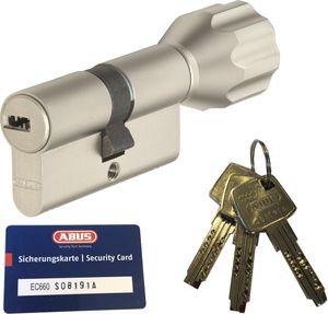 ABUS EC660 Knaufzylinder Länge Z28/K34mm (c=62mm) mit Sicherungskarte und 3 Schlüssel, SKG** Bohrschutz