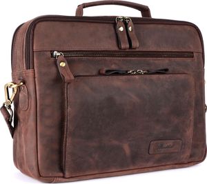 Benthill Laptoptasche Echt-Leder I Leder Umhängetasche für Laptop I Aktentasche für Notebook I Damen und Herren Tasche I Notebooktasche