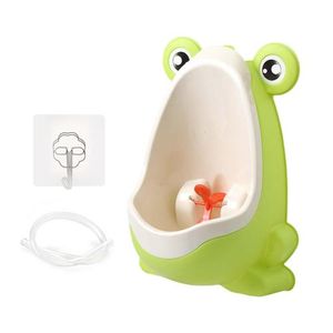 Niedliches Frosch-Töpfchen-Trainings-Urinal, Wand-WC mit lustigem wirbelndem Ziel, Kinder-Steh-Urinal für Badezimmer, Jungen, Babys, Kleinkinder, Farbe Grün