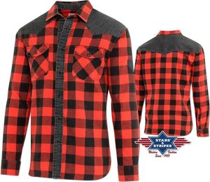 Westernhemd Lumberjack Holzfäller Motorrad Hemd  L-3XL - Stars & Stripes XXL - 56/58