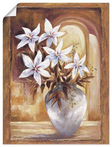 ARTland Poster Weiße Blumen in Vase II Größe: 30x40 cm