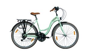 26 Zoll Meyako "Feline" Cityrad Hollandrad Citybike Trekkingrad Damen Fahrrad Mädchenfahrrad Minzgrün