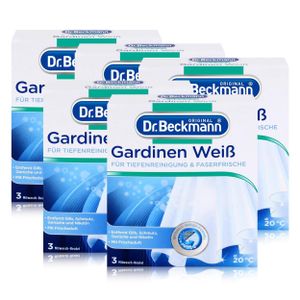 5x Dr. Beckmann Gardinen Weiß 120g - Intensives Weiß & Faserfrische