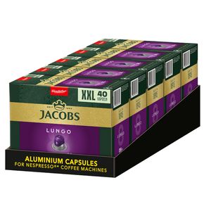 JACOBS Kapseln Lungo Intenso 5 x 40 Nespresso®* kompatible Kaffeekapseln