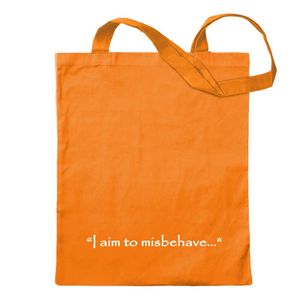 Kiwistar - Baumwolltasche - mandarin - I aim to misbehave - Tragetasche Stoffbeutel Umhängetasche langer Henkel