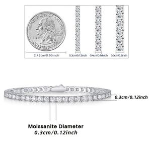 Moissanit-Tennis-Armband, 925er-Sterlingsilber, Tennis-Armband für Frauen, Hip-Hop-Persönlichkeit, Tennis-Armband, heißes Mutter-Geburtstagsgeschenk mit