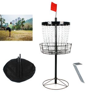 24-Kette Metall Profi Golfkorb Mini Disc Frisbee Zielbox Golf Trophäe Outdoor-Sportgeräte (schwarz)
