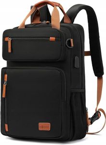 HDeye Travel 15,6-Zoll-Laptop-Rucksack für Männer und Frauen, erweiterbarer Rucksack, Koffer, schwarz