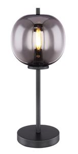 Globo Lighting Tischleuchte Metall schwarz, Glas, Wippschalter am Kabel, ø: 185mm, H: 450mm, Kabellänge 1500mm, exkl. 1x E14 40W 230V