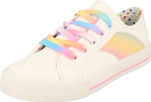 Indigo Mädchen 432-177 Schuhe Halbschuhe Sneaker Glitzer Rainbow Weiss