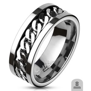 Drehring Kette:  / Spinner Ring aus Edelstahl 60 (19.1 mm Ø)