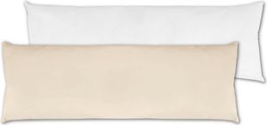 Seitenschläfer Kissenhülle, Hülle für Ihr Füllkissen oder Seitenschläferkissen inkl. Füllkissen (ca. 40x120cm / Beige)