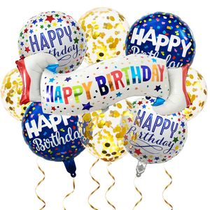 Oblique Unique Happy Birthday Geburtstag Deko Set - Folien Ballons + Konfetti Luftballons für Kinder Geburtstag Jubiläum