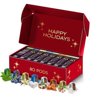 LUXURY KAFFEE Premium 80 Kaffeekapseln Selektion Box Aromatisierter Kaffee|100% Recycelbar Nespresso®*³-kompatible Kapseln für Nespresso®*³-kompatible LUXURY KAFFEE Premium 80 Kaffeekapseln Selektion Box Aromatisierter Kaffee|100% Recycelbar Nespresso®*³-kompatible Kapseln für Nespresso®*³-kompatible