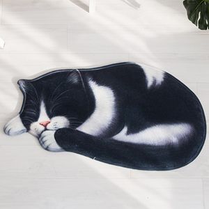 Türmatten Dekorative Tierform Waschbar entzückend schlafende Katzen Fußmatte für den Eingang-C ,Größen:40