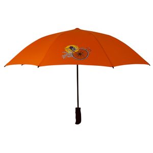 Biggdesign Natur Regenschirm, Manueller Taschenschirm mit Hülle, großer und kompakter Schirm für Damen und Herren, komfortabler Griff, winddicht, leicht, faltbar, 38 Zoll, orange