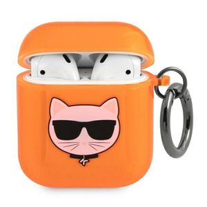Puzdro Karl Lagerfeld Choupette Na Airpods 1/2 - Pomarančové