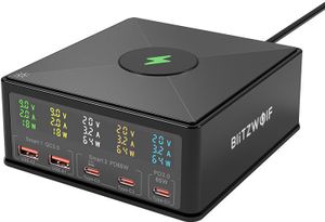 160W 5-Port USB PD Ladestation Dual USB-A QC3.0 + Dual PD65W Typ-C + 65W Typ-C PD3.0 mit 15W 10W 7.5W 5W Wireless Schnellladegerät