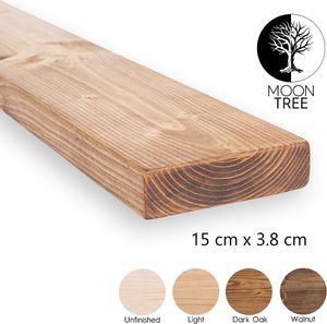 MoonTree | rustikales Wandregal aus Holz Kisa, 15x3.8x90cm, Dark Oak | Hängeregal, Regalboden, Wandregal Holz für Wohnzimmer, Küche & Flur