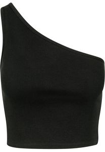 Urban Classics Female Shirt Ladies Cropped Asymmetric Top Black-M