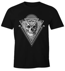 Trendiges Herren T-Shirt Totenkopf Skull Trinagle Kunst Diamond Diamant Moonworks®  XL