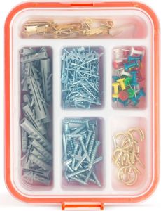 HANDY - Sortimentskasten - Schrauben, Nägel, Dübel, Bilderhaken, Schraubhaken, Pinnnadeln - 266-teilig - Das ideale Set für alle kleinen Arbeiten zu Hause