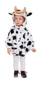 O5295-104-A schwarz-weiß Kinder Mädchen Junge Kuh Tier Cape Gr.104