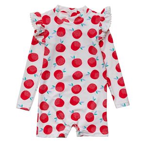 Snapper Rock - UV-Badeanzug für Babys - Langarm - Juicy Fruit - Weiß/Rot, 56/62/68