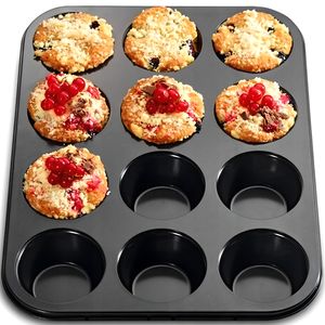 12er Backblech Backform Muffinform für insgesamt 12 Muffins Muffinförmchen Cupcake Antihaftbeschichtung Retoo