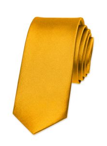 Krawatte Herren Hochzeit Konfirmation Slim Tie Retro Business Schlips schmal Autiga® gelb-orange