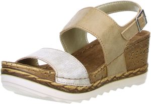Vista Damen Sandaletten beige/silber, Größe:42, Farbe:Mehrfarbig
