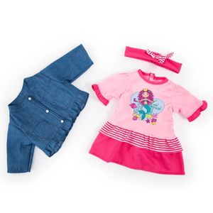 Bayer Design - Kleider für Puppen 46 cm, 3 Teile, rosa, pink, Meerjungfrau