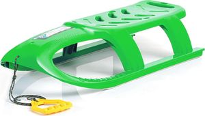 Kunststoffschlitten grün Kinderschlitten aus Kunststoff inkl. Zugseil Schlitten Schieber Metallschienen