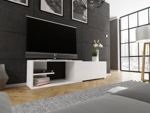 MIRJAN24 TV-Lowboard Cliff, Ausziehbarer TV-Schrank, TV-Unterschrank vom Hersteller, Sideboard (Farbe: Weiß)