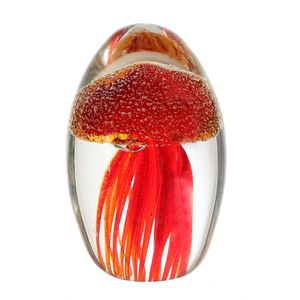 Casablanca Glasart, Briefbeschwerer, Qualle, "Mini Medusa", Glas, klar, rot, , H. 8 cm, D. 5,5 cm 27737