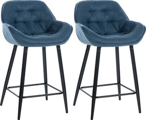 2er Set Barhocker Gibson – blau / Stoff 2er Set Barhocker Gibson – blau / Stoff