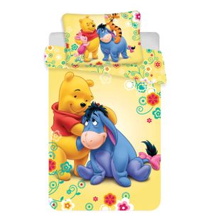 Disney Baby Kinder Bettwäsche Winnie Pooh gelb bunt 135x100 60x40