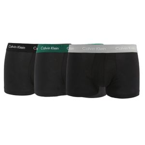 Calvin Klein Boxershorts U2664G Low Rise Trunk mit farbigem Rand 3er Pack BAL , Größe:S, Farbe:Black