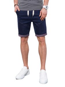 Ombre Herren Shorts Jeans Kurze Hose mit Taschen gerader Passform Gr. S-XXL, Jeans, Grau, Schwarz Denim Hose, Violett M