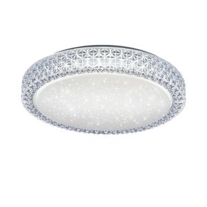 Selltec LED Deckenleuchte FRIEDA rund Kristall Optik LED Sternenhimmel, Lichtfarbwechsel CCT Wohnzimmer, Flur, Küche 14371000