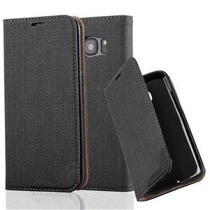 Cadorabo Hülle für Samsung Galaxy S7 EDGE Schutzhülle in Schwarz Cover Handyhülle Tasche Case Etui Standfunktion