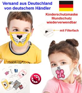 GKA Kinderschutzmaske weiße Maske mit Katze Maske für Kinder 3-10 Jahre Mundschutz Stoffmaske Stoff Nasenbedeckung Kindermaske Jungen Mädchen
