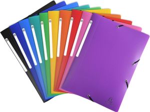 Exacompta 55800E Teczka z 3 klapkami z elastycznego PP 400µ A4 różowa, nieprzezroczysta