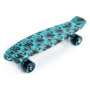 Deskorolka kompletna 22" Mini Cruiser Board Retro Kompletna deska dla początkujących dzieci nastolatków dorosłych, 56x15cm Meteor Multicolour niebieski/czarny