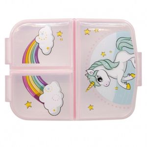 Einhorn Unicorn Kinder Premium Brotdose Lunchbox Frühstücks-Box Vesper-Dose mit 3 Fächern