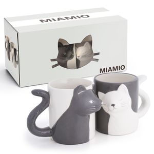 MIAMIO – 2 x 350 ml Katzentassen/ Tasse / Becher / Keramik