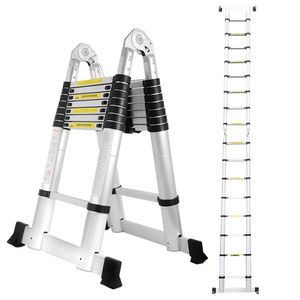 karpal 5M teleskopický rebrík, výsuvný rebrík protišmykový, hliníkový skladací rebrík, výsuvný rebrík viacúčelový rebrík, nosnosť 150 kg