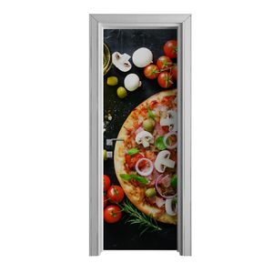 Tür Selbstklebende 70x210 cm Türfolie Türtapete Klebefolie - italienische pizza zutaten