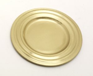 Kerzenteller Messing Gold matt (Innen Ø 7,5 cm, Außen Ø 13 cm)