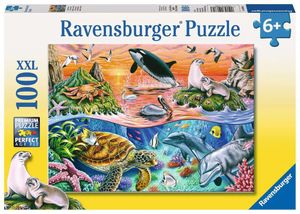 100 Teile Ravensburger Kinder Puzzle XXL Bunter Ozean 10681